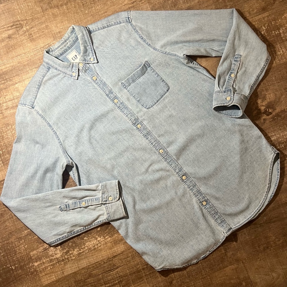 Gap Men's Denim Shirt | Large Tall | Light Blue